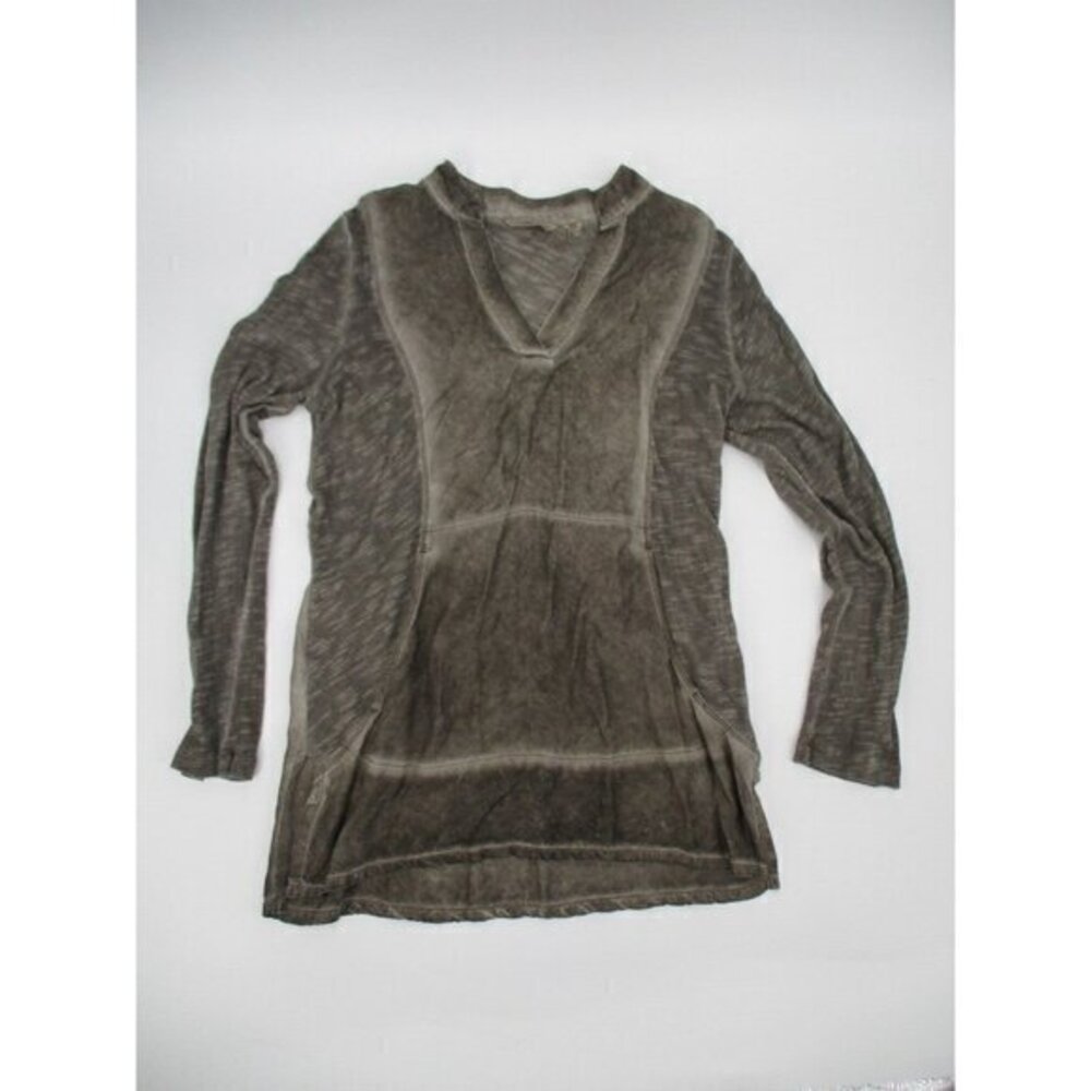 Soft Surroundings Womens Top Small Long Sleeves V Neck Boho Brown Cotton Casual - Picture 1 of 12